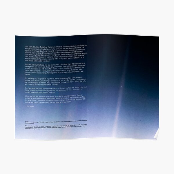Pale Blue Dot & Carl Sagan quote — NASA Voyager 1 [HQ-quality] Poster RB1008 product Offical amp Merch