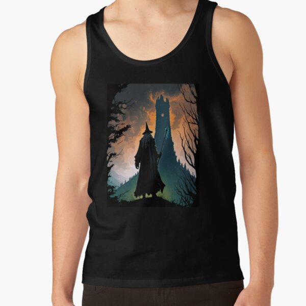 The Grey Wizard arrives at The White Wizard&amp;#39;s Tower - Fantasy Tank Top RB1008 product Offical amp Merch