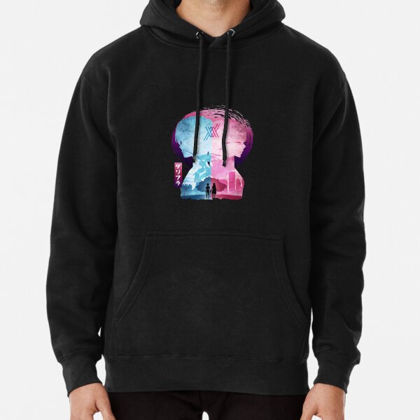 Minimalist Silhouette Hiro & Zero Two  Pullover Hoodie RB1008 product Offical amp Merch