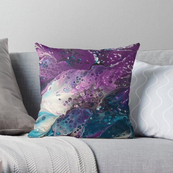 Turquoise & Purple Bubbles Throw Pillow RB1008 product Offical amp Merch