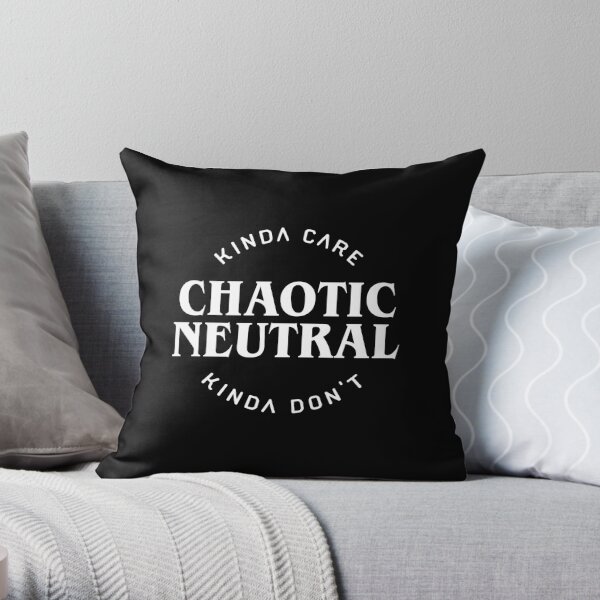 Chaotic Neutral Alignment Kinda Care Kinda Don't Funny Quotes Throw Pillow RB1008 product Offical amp Merch