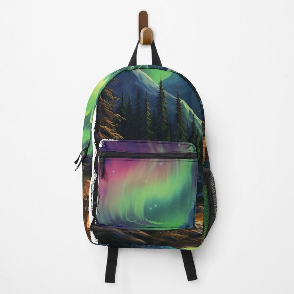 Northern Light scenery mountains trees & Cabin Backpack RB1008 product Offical amp Merch