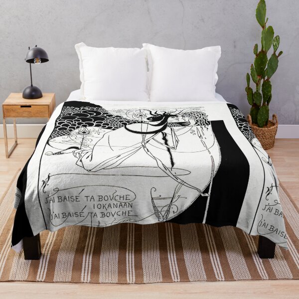 HD. I kissed your mouth; from &quot;Salomé&quot; by Aubrey Beardsley (1893) Throw Blanket RB1008 product Offical amp Merch