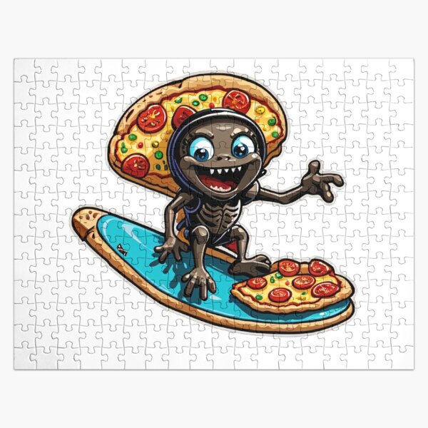 Whimsical Pizza Journey – Adorable Alien Ride for Dreamers & Artists! Jigsaw Puzzle RB1008 product Offical amp Merch