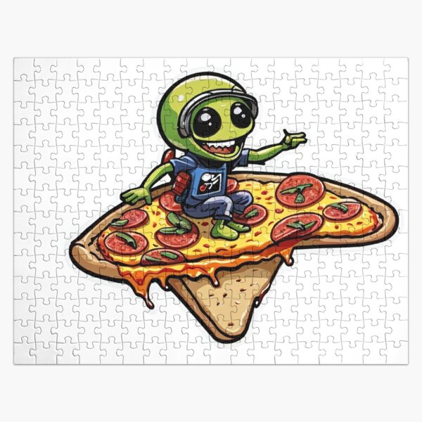 Intergalactic Pizza Joyride – Cute Alien for Sci-Fi Fans & Foodies! Jigsaw Puzzle RB1008 product Offical amp Merch