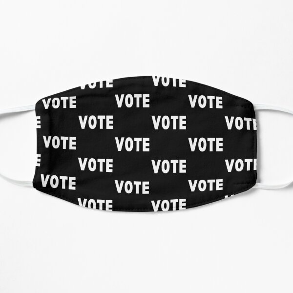 Vote Print Pattern - Black & White Flat Mask RB1008 product Offical amp Merch