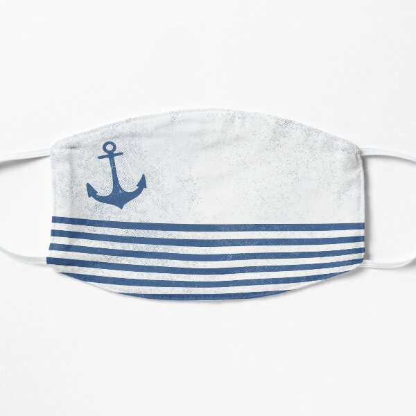 Regatta anchor with stripes white blue vintage nautical marine for captains & amp; amp; amp; amp; amp; amp; amp; amp; amp; amp; amp; amp; amp; amp; amp; amp; amp; amp; amp; amp; amp; amp; amp; amp; amp; amp; amp; amp; Boat owner Flat Mask RB1008 product Offical amp Merch