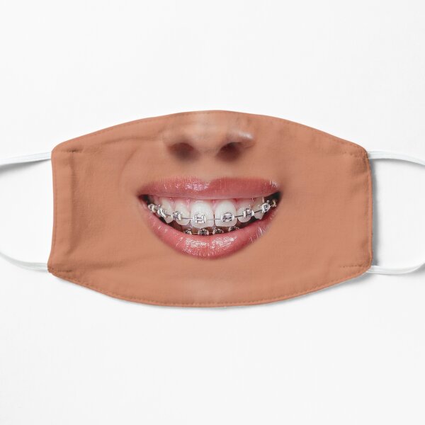 Cute Smile with Braces Photo Realistic Women&amp;#39;s Face Mask Flat Mask RB1008 product Offical amp Merch