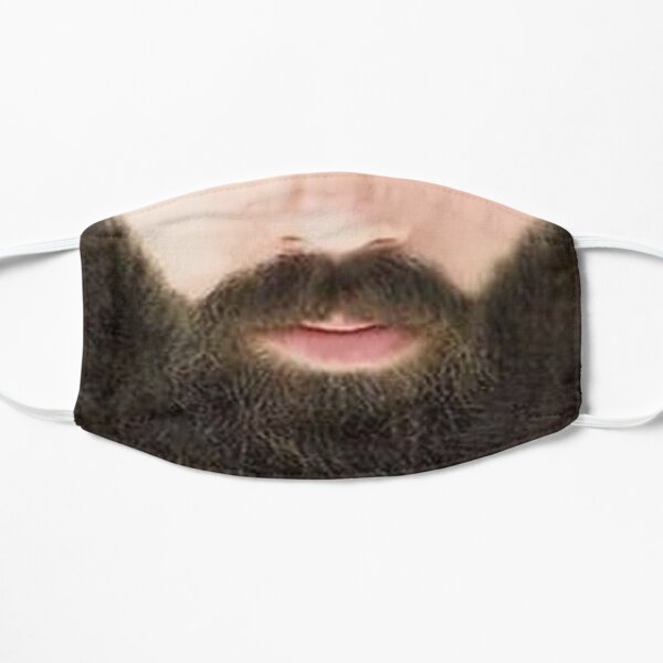 Hipster Black Beard Photo Realistic Men&amp;#39;s  Flat Mask RB1008 product Offical amp Merch